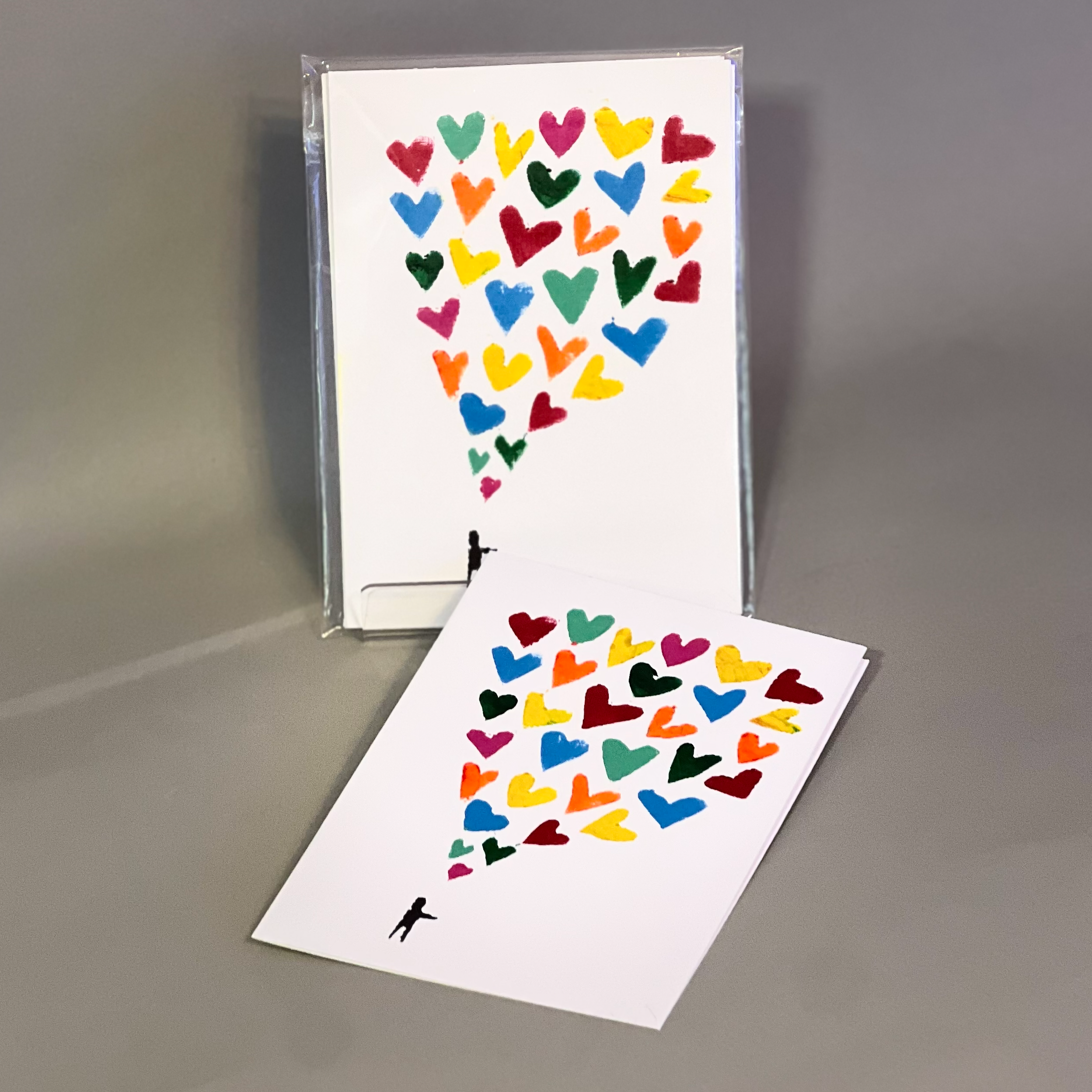 Person and hearts