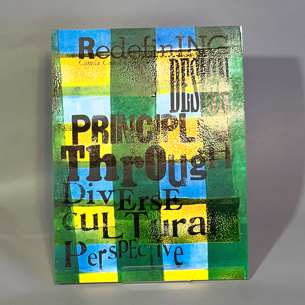 "Redefining Design Principles Through Diverse Cultural Perspective" on a colorful background