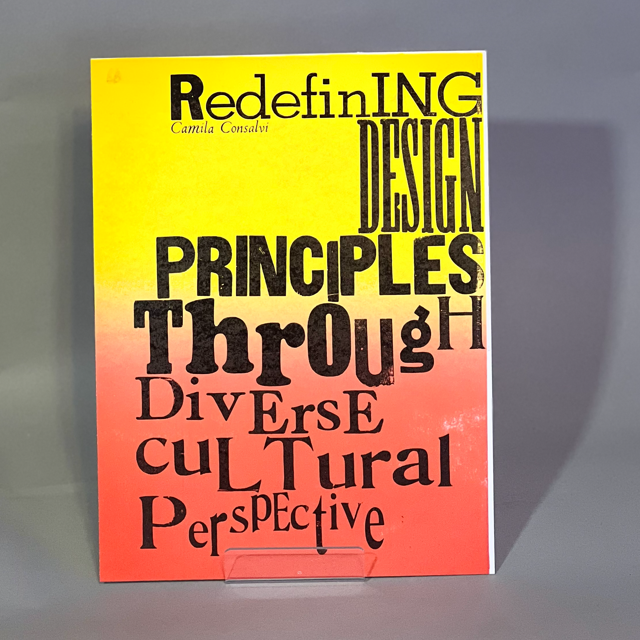 "Redefining Design Principles Through Diverse Cultural Perspective" on a colorful background
