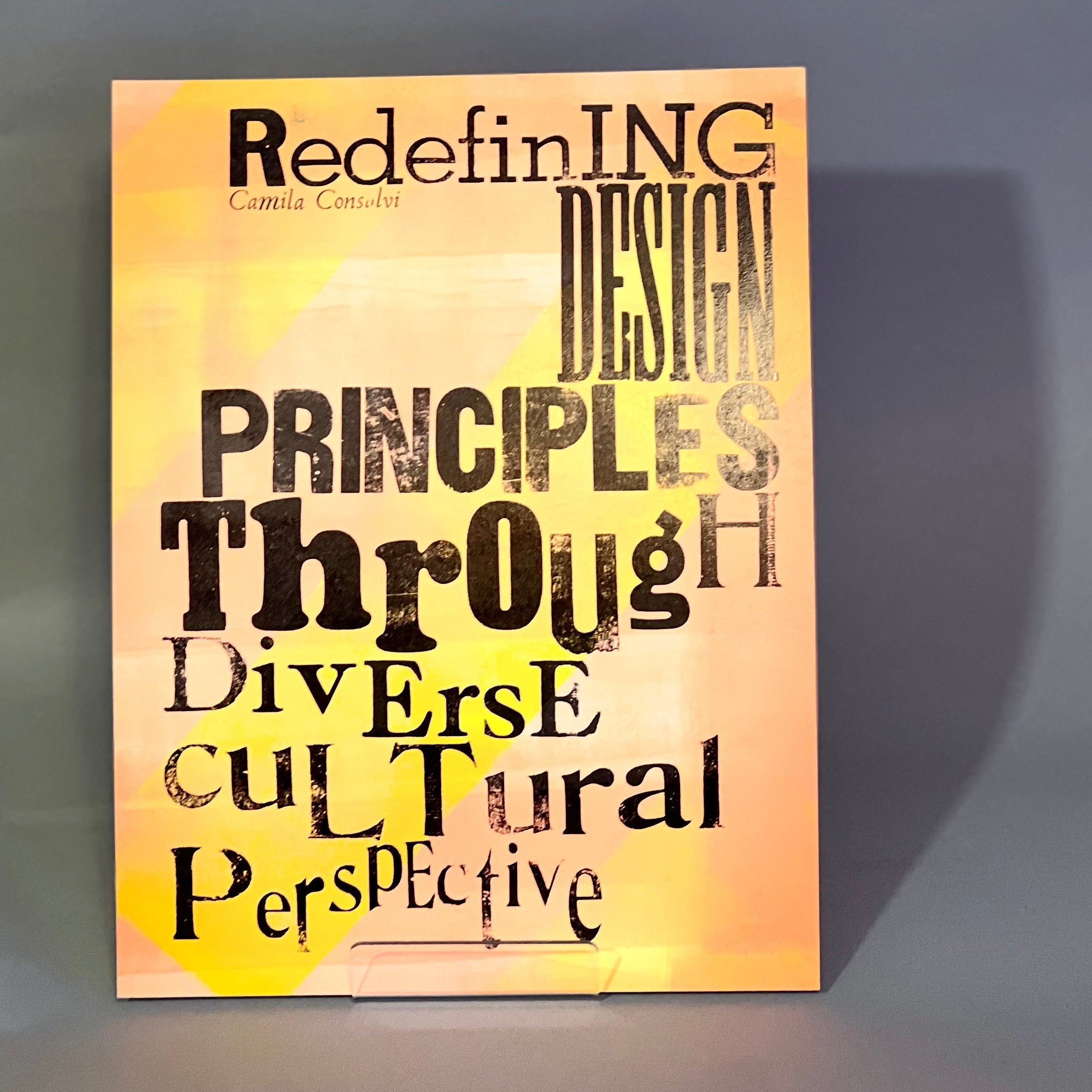 "Redefining Design Principles Through Diverse Cultural Perspective" on a colorful background