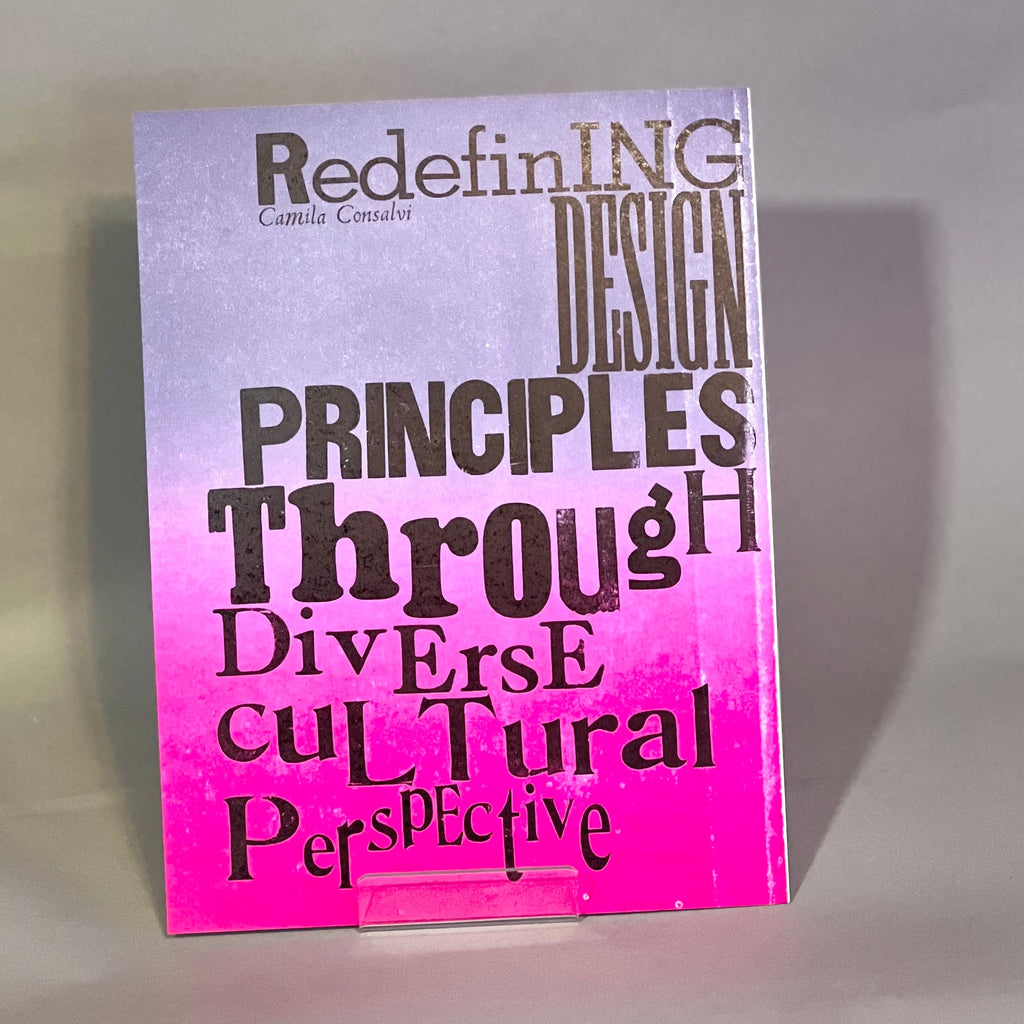 "Redefining Design Principles Through Diverse Cultural Perspective" on a colorful background